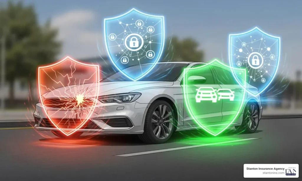 Full coverage auto insurance policy providing complete vehicle and financial protection for drivers.